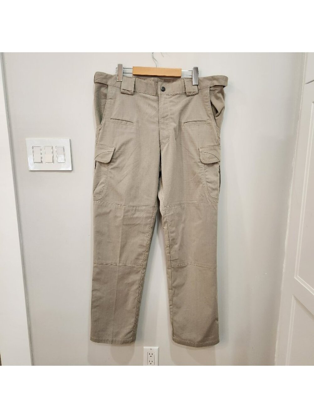 5.11 Tactical Stryke Pants Mens 36x32 Beige Ripstop Cargo Work Trousers